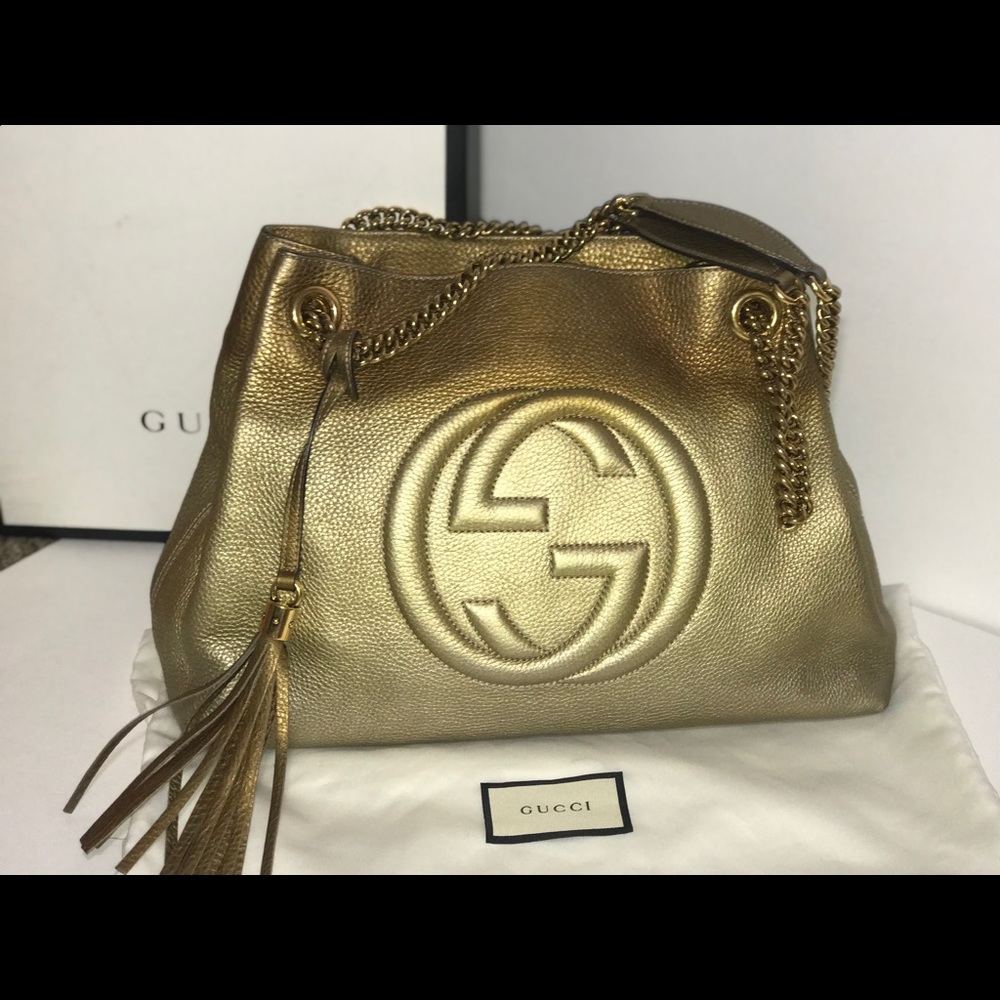 Authentic Gucci pebbles calfskin medium soho ombré